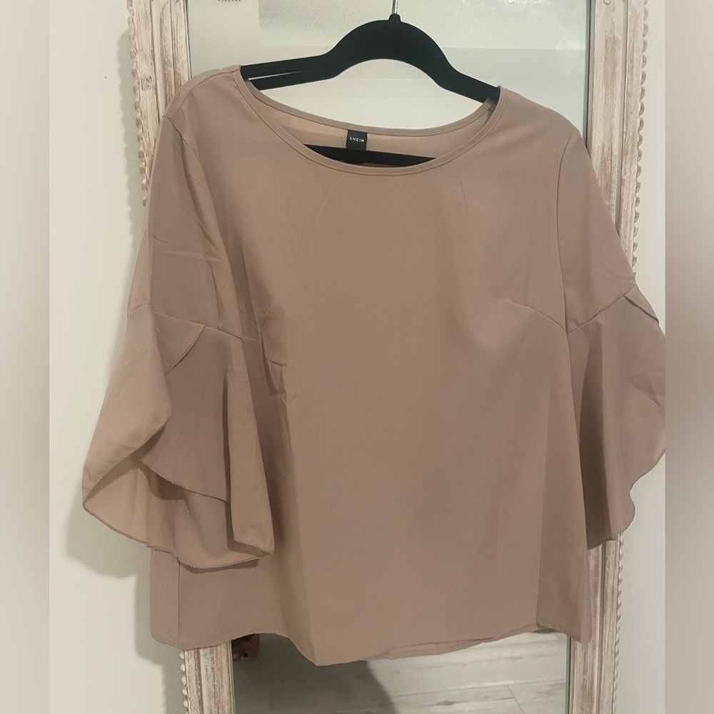 SHEIN size XL tan blouse